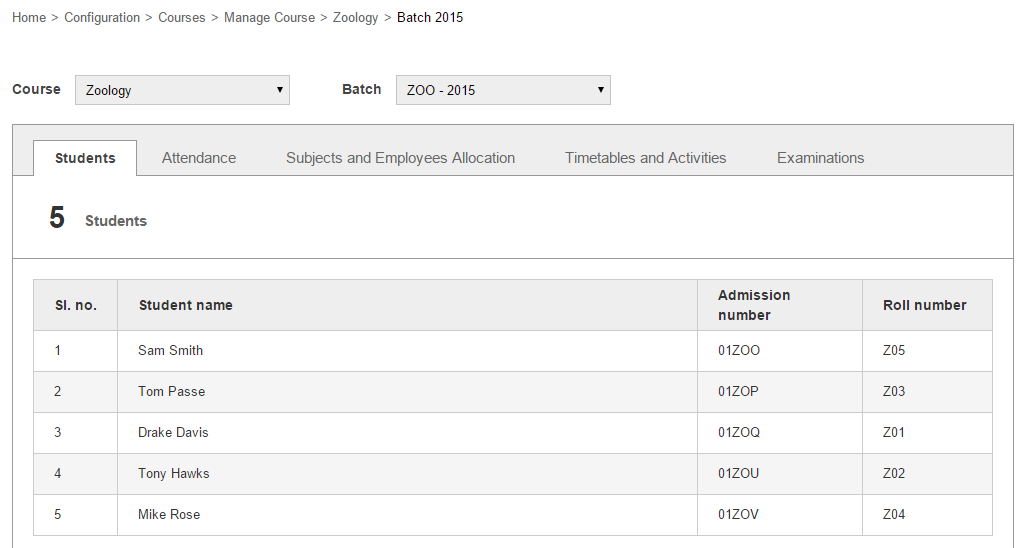 Batch summary