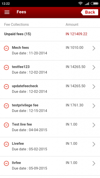 Fedena 3.5 Fees page